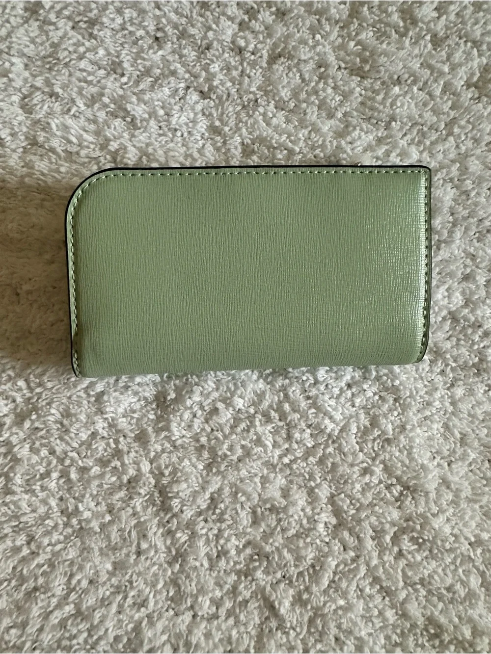 kate spade Light Green Zip Around Card Case with Gold Logo